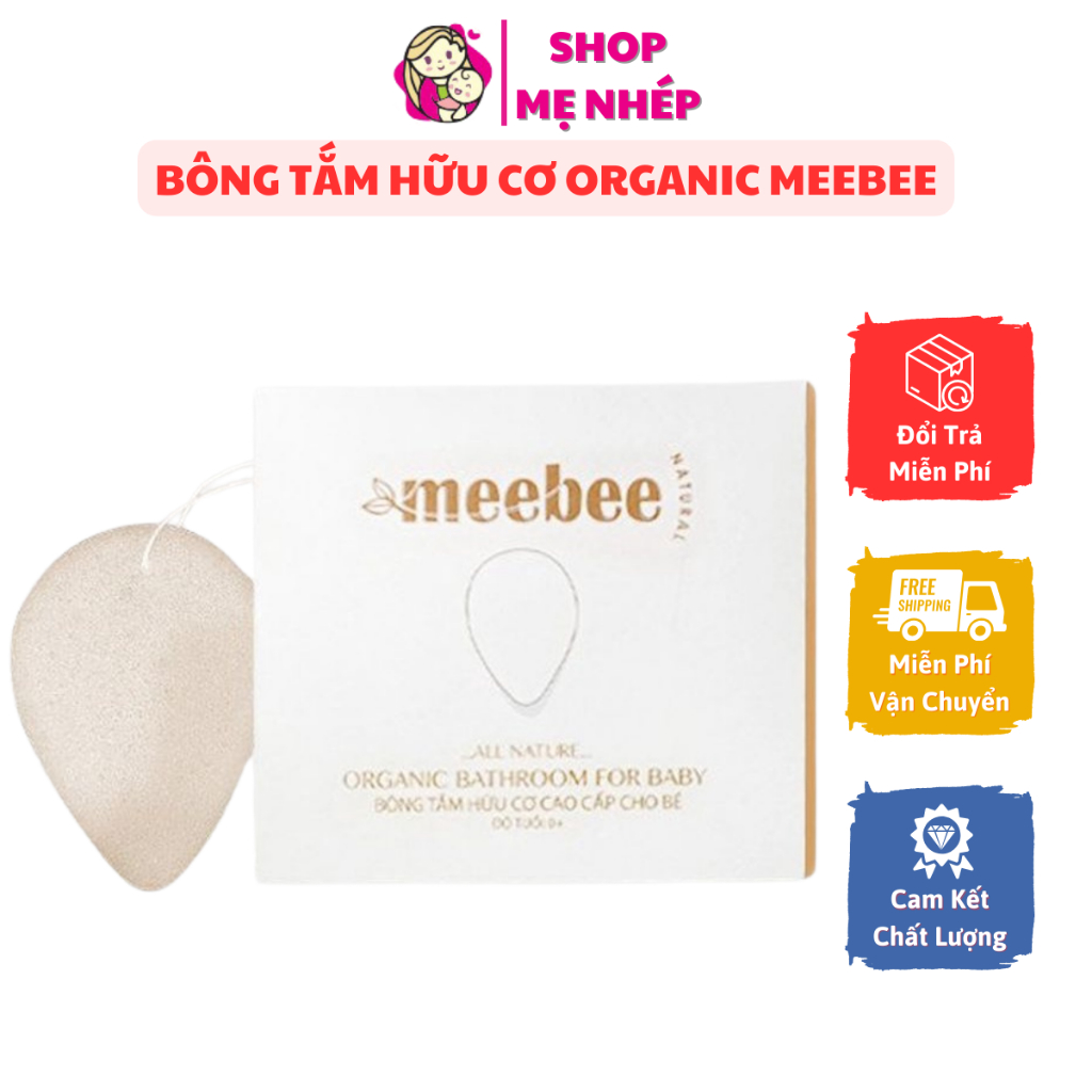 Bông tắm hữu cơ organic cho bé Meebee tạo bọt siêu mềm mại, an toàn